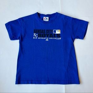 Majestic Kansas City Royals Baseball Medium Blue White Shirt Top Tee